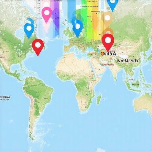 Advanced Google Maps SEO Strategies Visualization Map showing local business rankings and SEO indicators