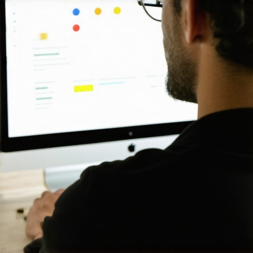 Advanced Local SEO Tactics 2024 Business owner using digital devices to optimize local SEO