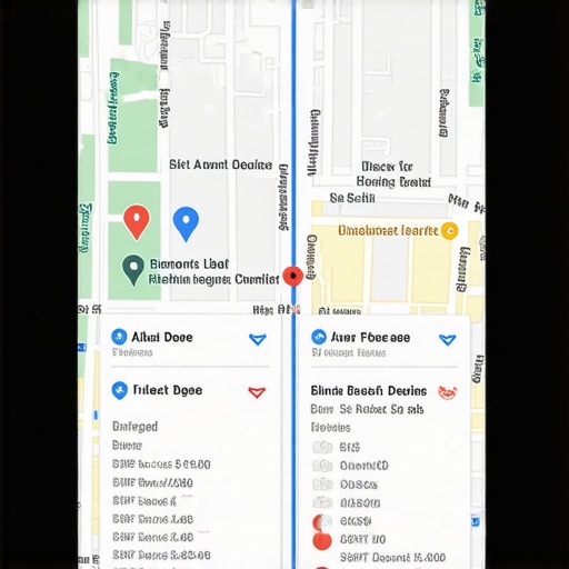 Business map with reviews and engagement indicators