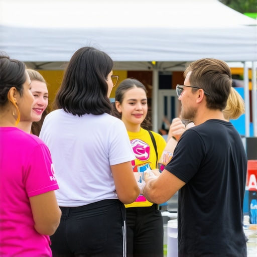 Community Engagement for Local SEO Local businesses participating in a community event to boost map visibility.