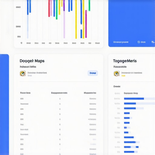 Screenshot of analytics dashboard showing user engagement metrics for Google Maps