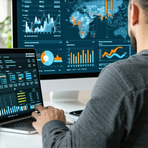 Strategist reviewing Google Maps and local SEO analytics on a laptop