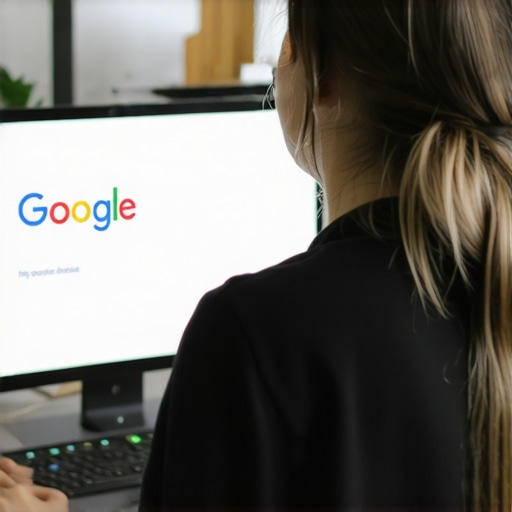 SEO expert working on Google My Business profile on a laptop