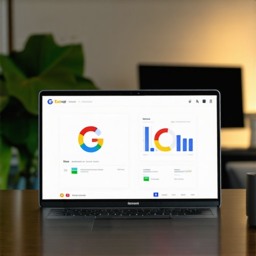 Optimizing Google My Business Profile for 2024 Business owner working on Google My Business profile on a laptop with analytics charts