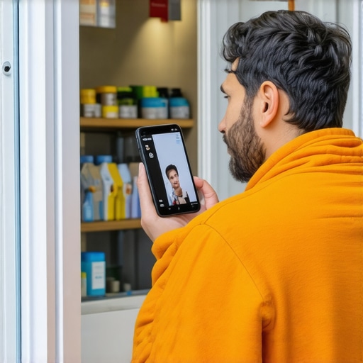 Business owner filming a customer testimonial for Google Maps profile