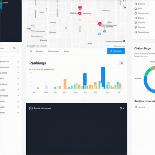 Dashboard for Map SEO Maintenance Tools Screenshot of local SEO tools dashboard tracking rankings, citations, reviews