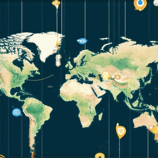 Digital map with SEO icons representing local search optimization