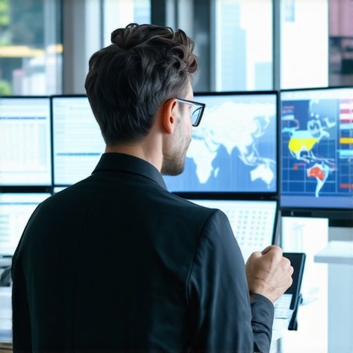 Business team reviewing live map SEO signals on a digital dashboard