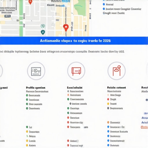 Infographic illustrating key strategies for improving Google Maps visibility in 2026.