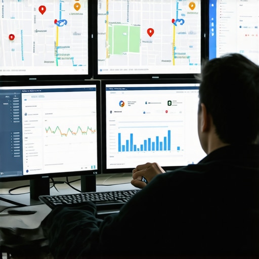 Analyzing Map Data A professional reviewing Google Maps signal data to optimize local visibility.