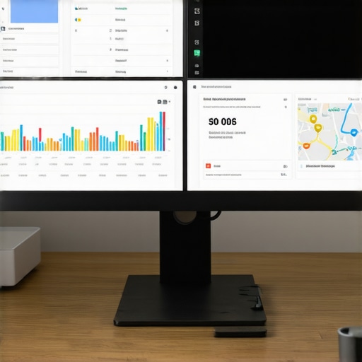 A professional analyzing SEO and Google Maps data on a computer screen