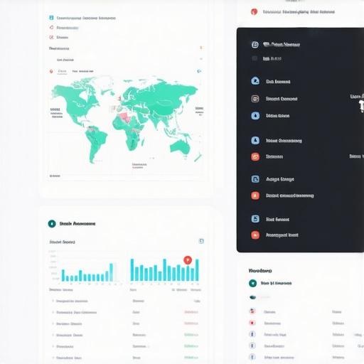 Dashboard displaying local SEO metrics, map analytics, and real-time data monitoring tools.