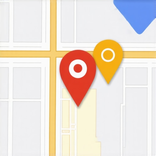 Illustration of a digital map with proximity zones, biometric tags, and live traffic data, representing advanced local SEO techniques for 2026.